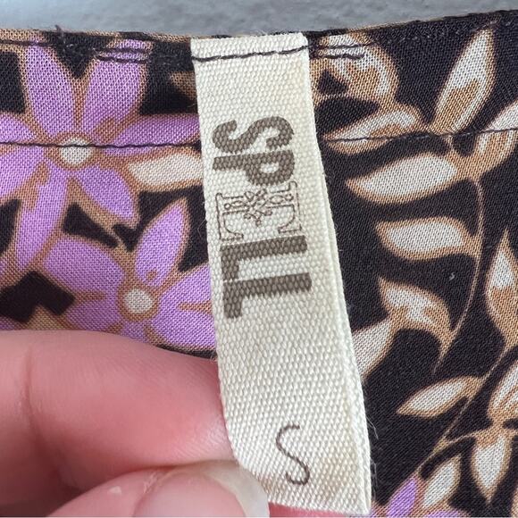 Spell | Desert Rose Boho Brown Tan Floral Playsuit Romper Small - Picture 7 of 9